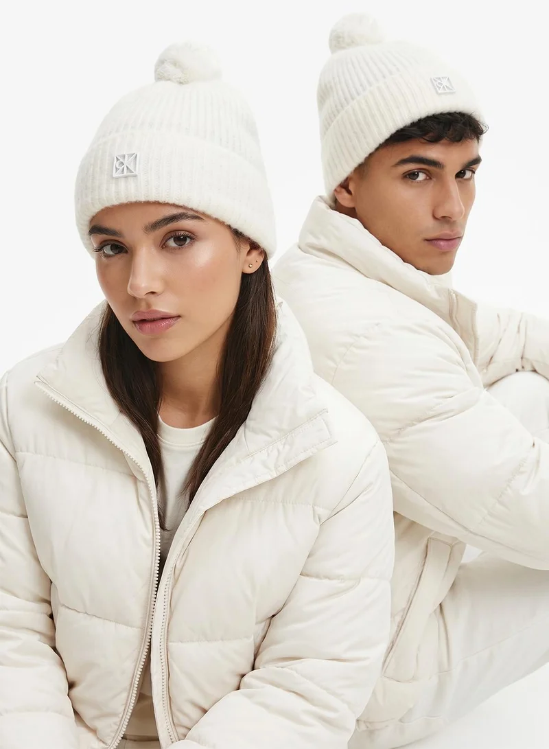 CALVIN KLEIN Logo Pom Pom Beanie
