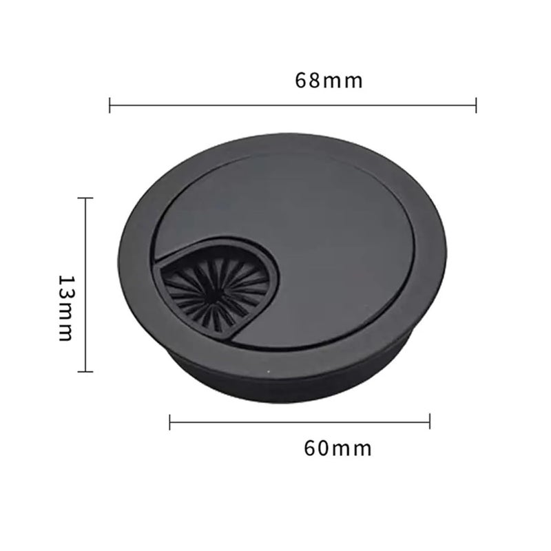 Glossy 50MM Cable Grommet 20 Pack Chrome Brush Desk Hole Cover Anti Rust Cable Organizer - Image 4