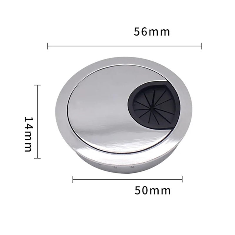 Glossy 50MM Cable Grommet 20 Pack Chrome Brush Desk Hole Cover Anti Rust Cable Organizer - Image 5