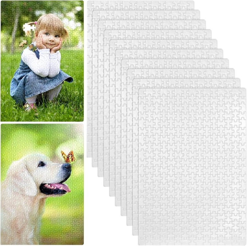 10 Pack 10.2X15 Inch 300 Piece White Blank Sublimation Puzzles For DIY Custom Crafting - Image 1