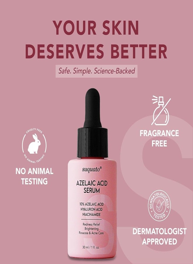 suquato Azelaic Acid serum 10% – Facial Serum with Hyaluronic Acid & Niacinamide （2 pack 30ml/1.01 fl oz） - Image 2