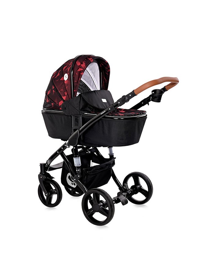 لوريلي عربة أطفال ريميني + حقيبة روبي أحمر وأسود - Image 2