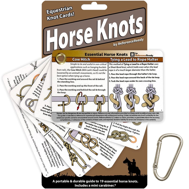 ReferenceReady Horse Knot Cards â€“ Pocket Guide to 19 Pack and Trail Riding Knots - Horse Stuff for Girls and Boys - Image 1