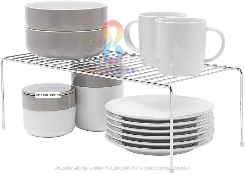 12FOR COLLECTION 3 pcs Stainless Steel Multipurpose Dish RackStorage Shelves for Kitchen CabinetsPlate StandUtensil Rack Silver Chrome Finish Set of 3 PCS - Image 3