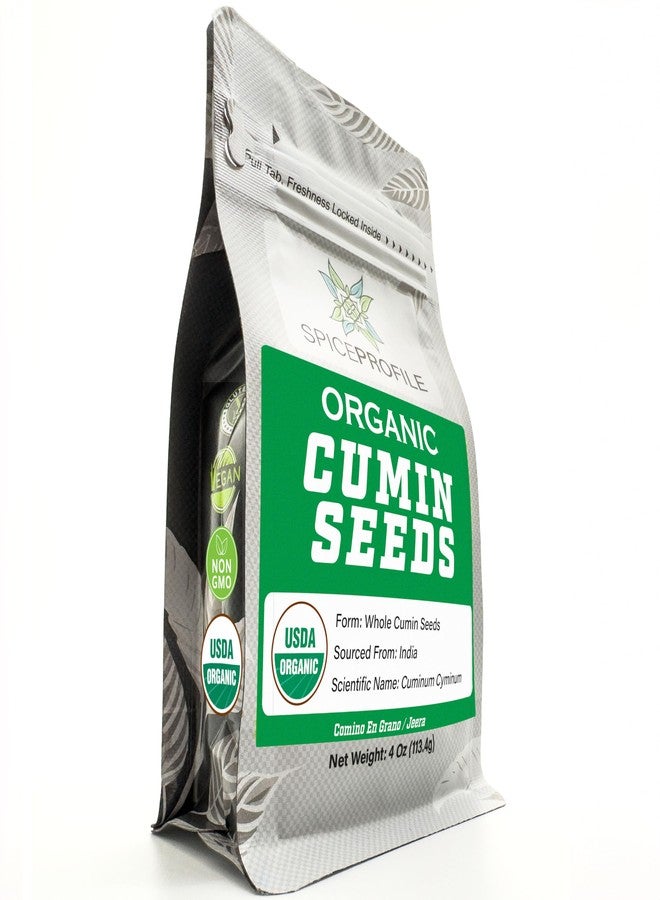 Spice Profile | USDA Certified Organic Cumin Seeds (Whole) | Resealable 4oz Pouch | Best for Tempering, Cooking, Spice Blends & Seasonings | Organic Jeera - Image 1