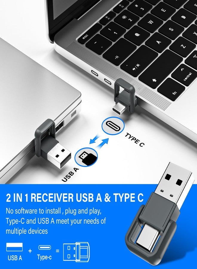RJAD Presentation Clicker with Air Mouse - USB C Wireless Presenter Remote Clicker with Light Pointer, RF 2.4GHz PowerPoint Clicker for Presentation, Computer Pointer Clicker Slide Advancer for Mac,Laptop - Image 3