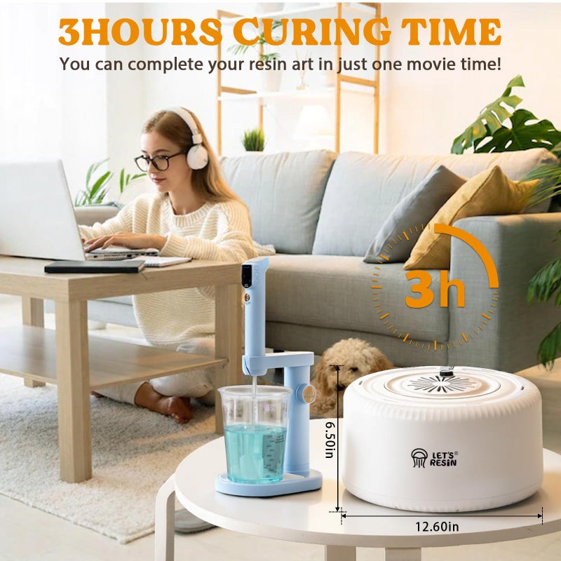 LET'S RESIN Curing Machine for Resin - 3 Hours Auto Dryer With Large Tray, One-Button Setting, No Deformation Quick Supplies for DIY, Silicone Molds, 3D Silicone Molds - Image 4