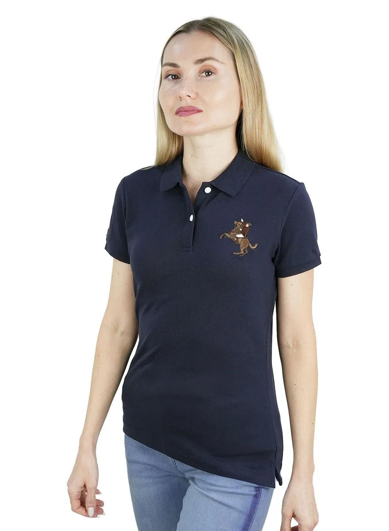 GIORDANO Women's Slim Fit Napoleon Embroidery Polo