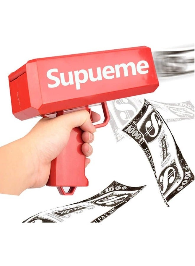 ELTRAZONE "Red Money Gun Shooter – Realistic Cash Cannon Prop for Parties, Movies, and Games with Play Money Dollar Bills" - Image 2