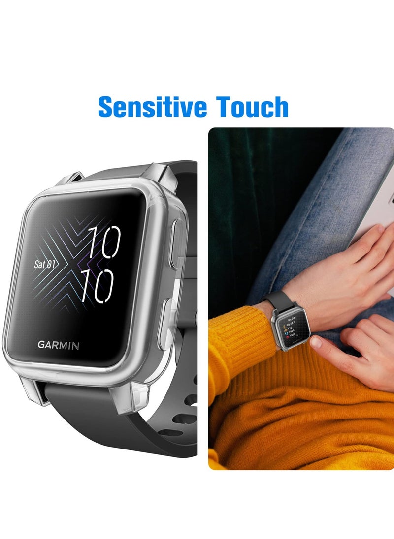 KASTWAVE - 3 Packs 3 Color Screen Protector Case Compatible with Garmin Venu Sq 2, Sq 2 Music, Venu Sq, Venu Sq Music, Full Coverage Soft TPU Case Protective Screen Cover Bumper Frame - Image 1