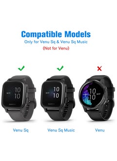 KASTWAVE 3 Packs 3 Color Screen Protector Case Compatible with Garmin Venu Sq 2, Sq 2 Music, Venu Sq, Venu Sq Music, Full Coverage Soft TPU Case Protective Screen Cover Bumper Frame  - Image 5