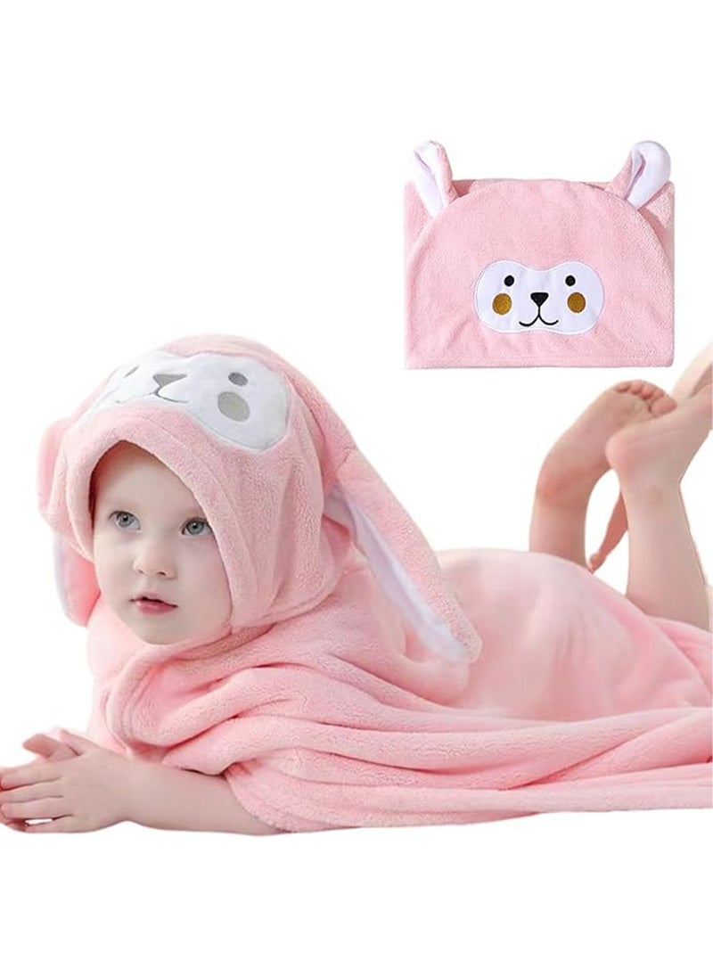 HANAMICHI Coral fleece children's cape bath towel newborn bath swaddle square baby wrap children's quilt  - Image 1