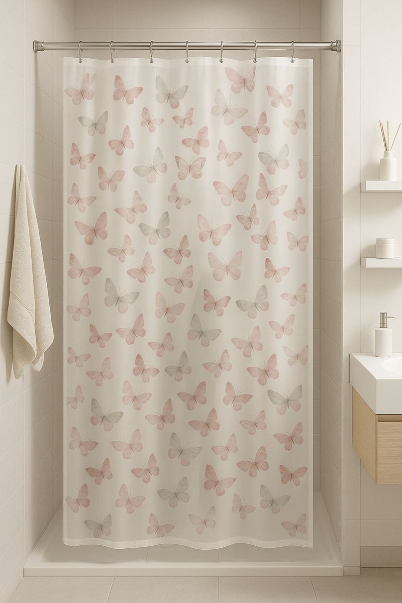 THE ARTFUL BLEND Waterproof PEVA Shower Curtain – Washable & Durable, 180x180 cm for Full Coverage - Image 3