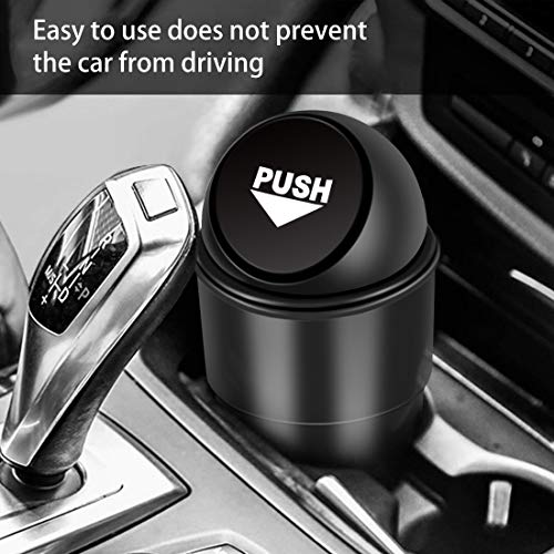 YIOVVOM Car Garbage Can with Lid, Leakproof Vehicle Automotive Cup Holder Car Trash Can, Small Trash Bin for Automotive Office Home Kitchen(Black, 1) - Image 5