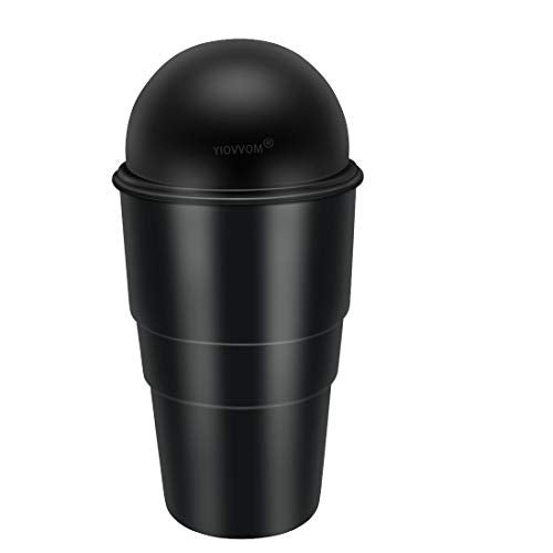YIOVVOM Car Garbage Can with Lid, Leakproof Vehicle Automotive Cup Holder Car Trash Can, Small Trash Bin for Automotive Office Home Kitchen(Black, 1) - Image 4