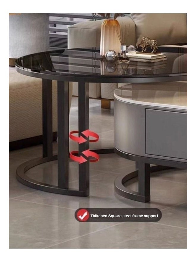 NKX Modern Coffee Table Sofa Side Table End Table Snack Table Fashion Design for Living Room Bedroom Office 100CM White+Grey+Black - Image 4