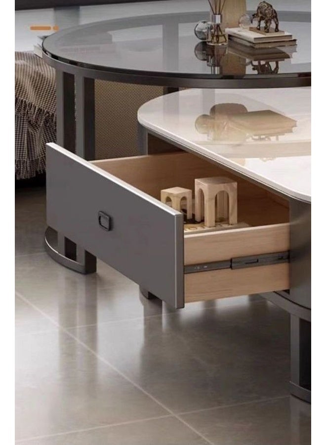 NKX Modern Coffee Table Sofa Side Table End Table Snack Table Fashion Design for Living Room Bedroom Office 100CM White+Grey+Black - Image 5