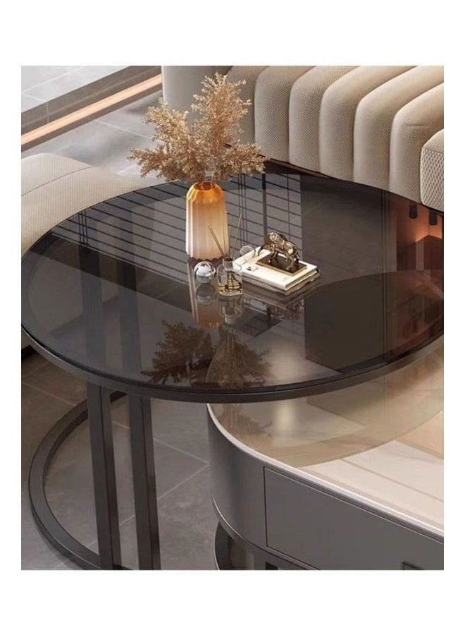 NKX Modern Coffee Table Sofa Side Table End Table Snack Table Fashion Design for Living Room Bedroom Office 100CM White+Grey+Black - Image 2