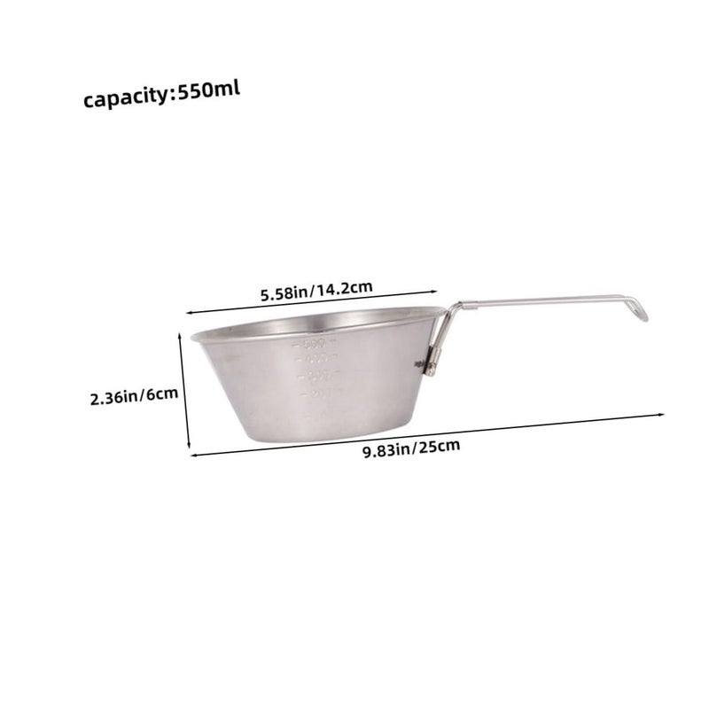 Large Stainless Steel Folding Handle Camping Bowl Rust Resistant Outdoor Travel Picnic BBQ Cookware - Image 3