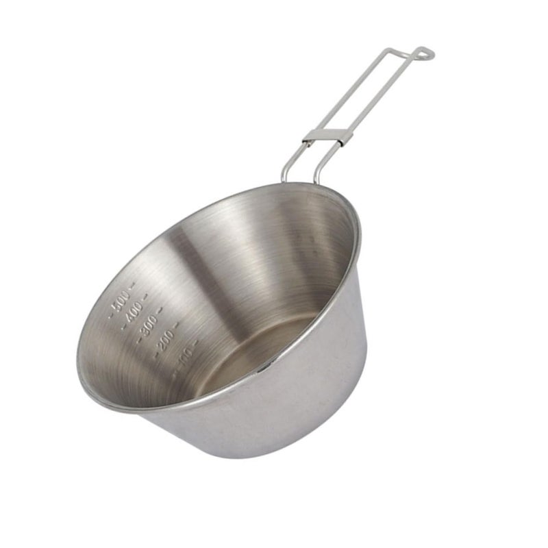 Large Stainless Steel Folding Handle Camping Bowl Rust Resistant Outdoor Travel Picnic BBQ Cookware - Image 2