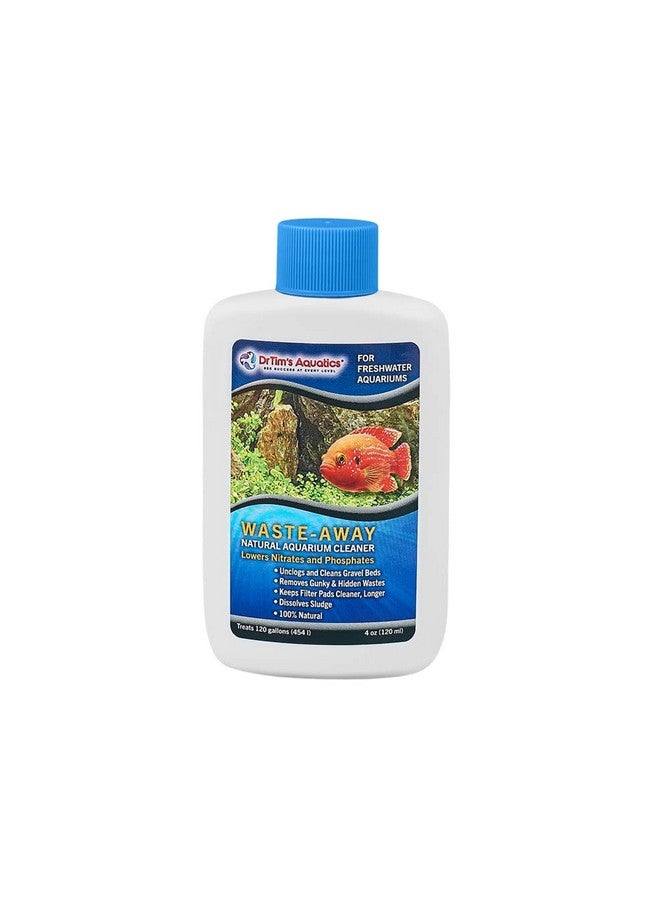 DrTim's Aquatics Freshwater Waste-Away - Natural Fish Tank & Aquarium Waste Management Solution for Dissolving Cleaning Organic Sludge - 4 oz. Treats 120 gal. - Image 1