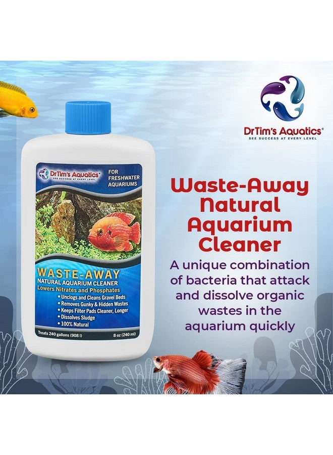 DrTim's Aquatics Freshwater Waste-Away - Natural Fish Tank & Aquarium Waste Management Solution for Dissolving Cleaning Organic Sludge - 4 oz. Treats 120 gal. - Image 2