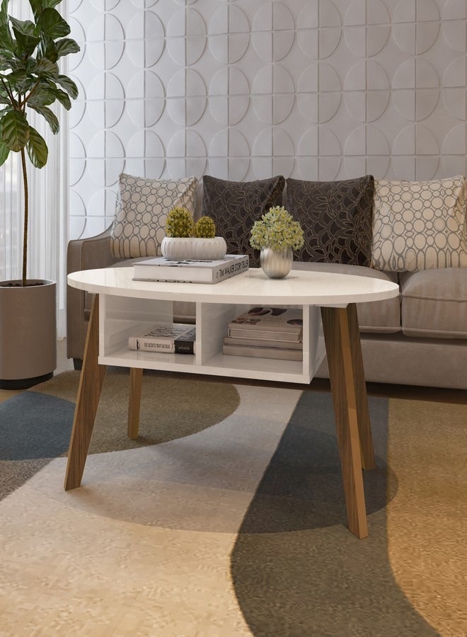 Pilati Coffee Table living room white/Brown 112x64x6  - Image 1