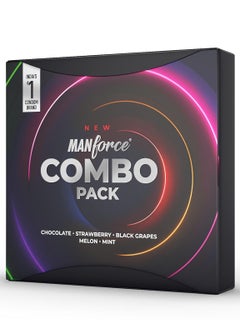 Manforce Manforce Combo, Lubricated Flavoured Condoms For Men | 20 Pcs | Chocolate, Strawberry, Black Grapes, Melon & Mint  - Image 1