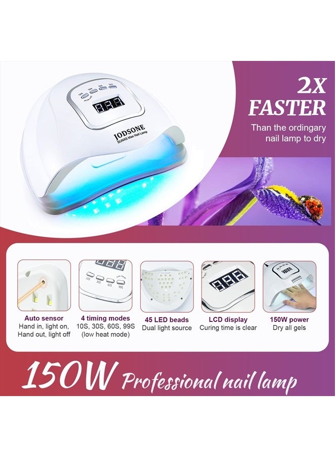 JODSONE طقم طلاء أظافر جل مع ضوء UV - مجموعة طلاء جل 32 لون - Image 4