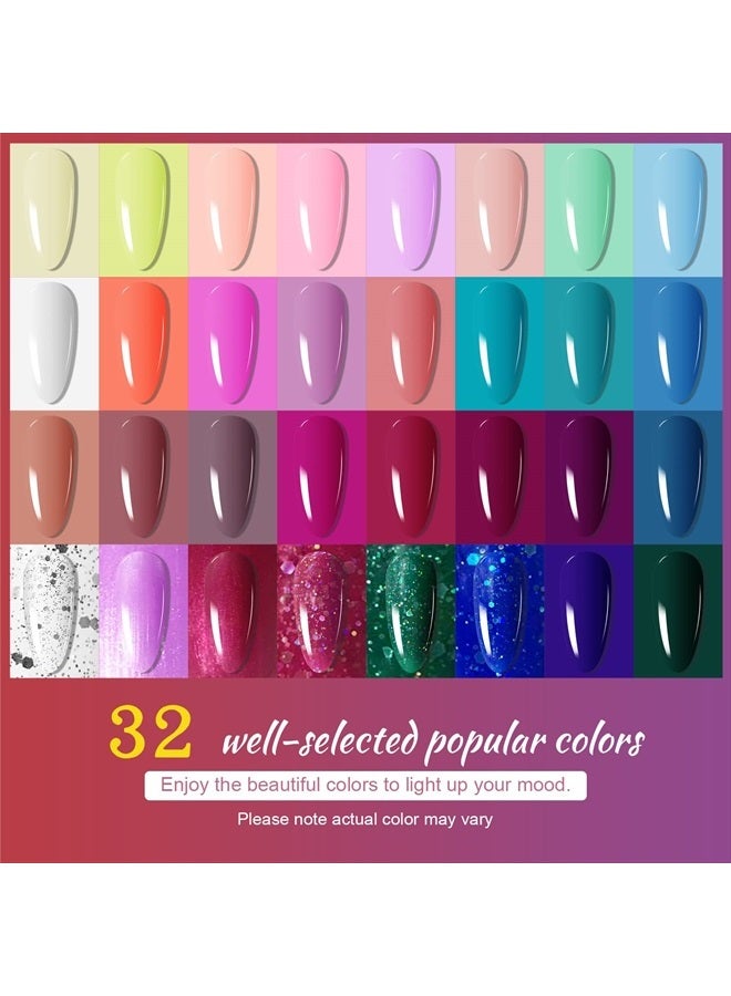 JODSONE طقم طلاء أظافر جل مع ضوء UV - مجموعة طلاء جل 32 لون - Image 3