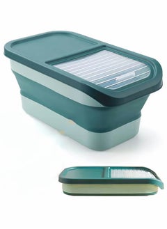 Excefore Collapsible Pet Food Container with Lids, 13 LB Food Storage Container, Airtight Cat Food Containers with Measuring Cup and Scoop, Foldable Kitchen Rice Storage for Food, Cereal, Coffee  - Image 1