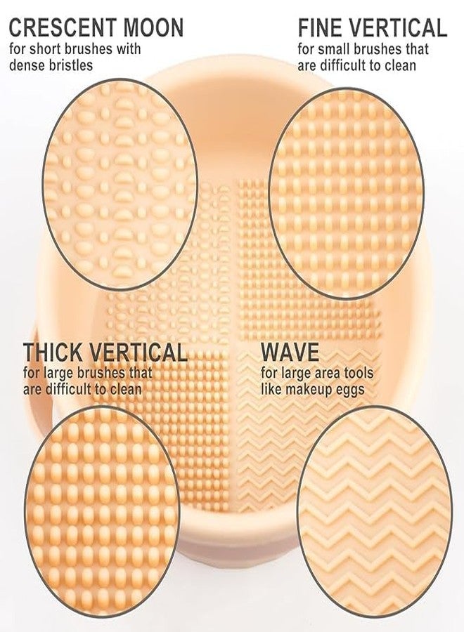 GOMNIK - 3 in 1 Brush Cleaning Mat with Brush Drying Holder, Silicone Makeup Cleaner Mat Make Up Cleaning Bowl Cosmetic Washing Tool for Makeup, Sponge, Powder Puff - Image 5