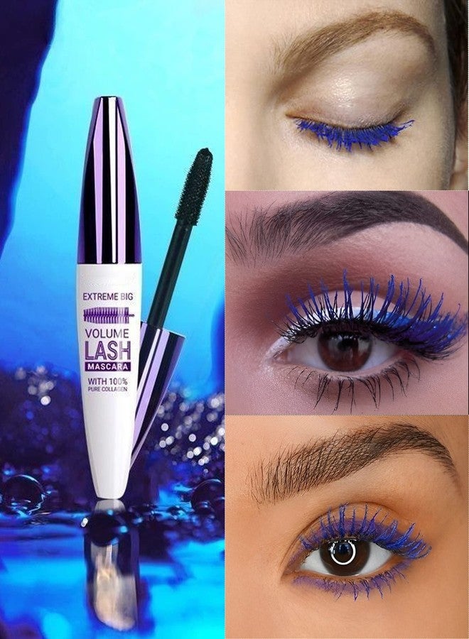 LYSdefeu 5D Blue Green Colored Mascara for Eyelashes-2 Colors Longlasting Waterproof Mascara Volume and Length,Curling Fiber rimel de pestañas,Women's Day Eye Makeup Gift for Women Girl Cosplay Party Stage Use - Image 3