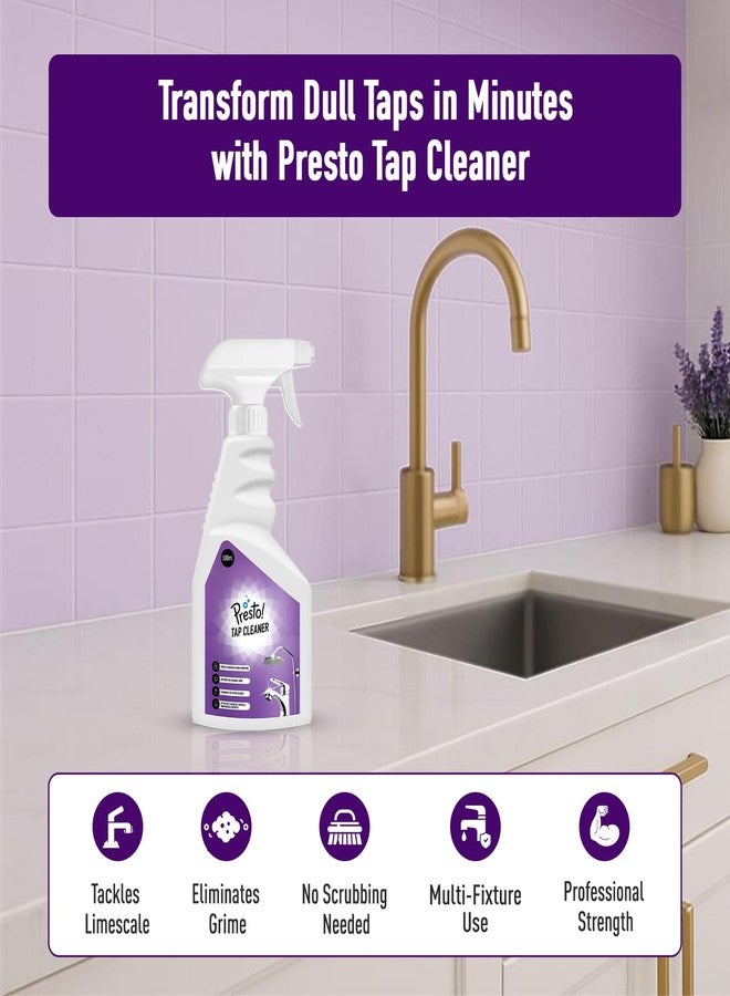 Presto! Amazon Brand - Presto! Tap Cleaner | 1L (500 Ml X Pack of 2) | Limescale & Grime Fighter | For Bathroom, Kitchen, Sink Fitting Taps - Image 2