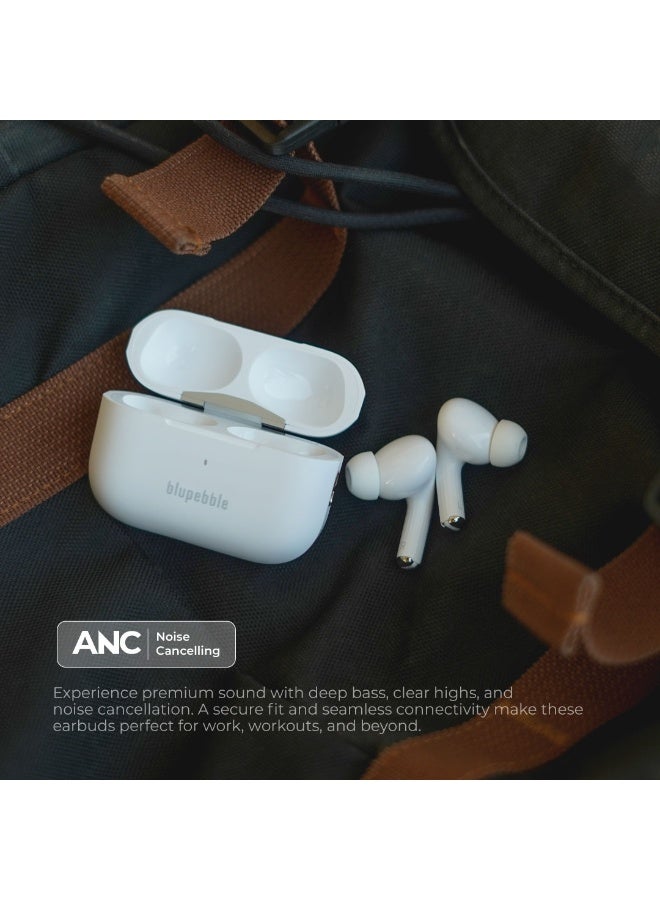blupebble TuneFlow Pro True Wireless Earbuds with ANC | Active Noise Cancelling, Deep Bass, 40H Playtime, Touch Controls, Bluetooth 5.3 – Compatible with iOS & Android - Image 2