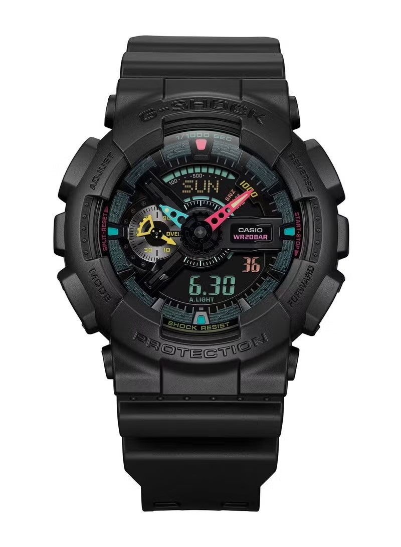 G-SHOCK Digital - Analog Black Resin Strap Men's Watch With Fluorescent Accent GA-110MF-1ADR - Image 3