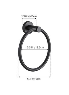erorex Matte Black Towel Ring For Bathroom 1 Pack Kitchen Bath Towel Holder Hangers Wall Mount Heavy Duty Storage Stainless Steel  - Image 5