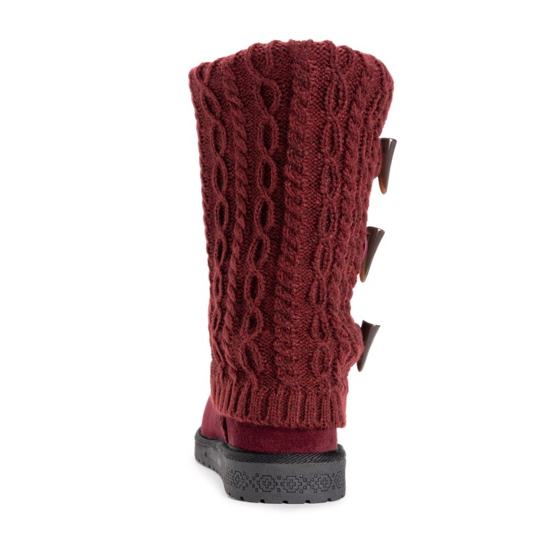 MUK LUKS Women's Cheryl Boots, Burgundy, 9 - Image 3