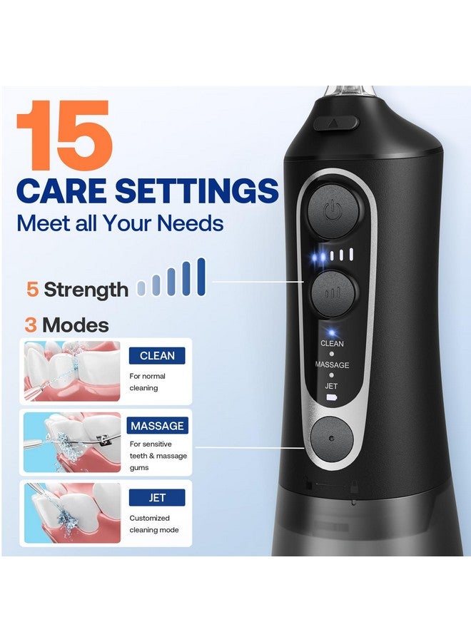 Bitvae C6 Water Dental Flosser for Teeth Pick, Cordless Flosser for Travel with 6 Jet Tips, 3 Modes 5 intensities, IPX7 Waterproof Portable & Rechargeable Oral Irrigator Cleaner, Black - Image 2