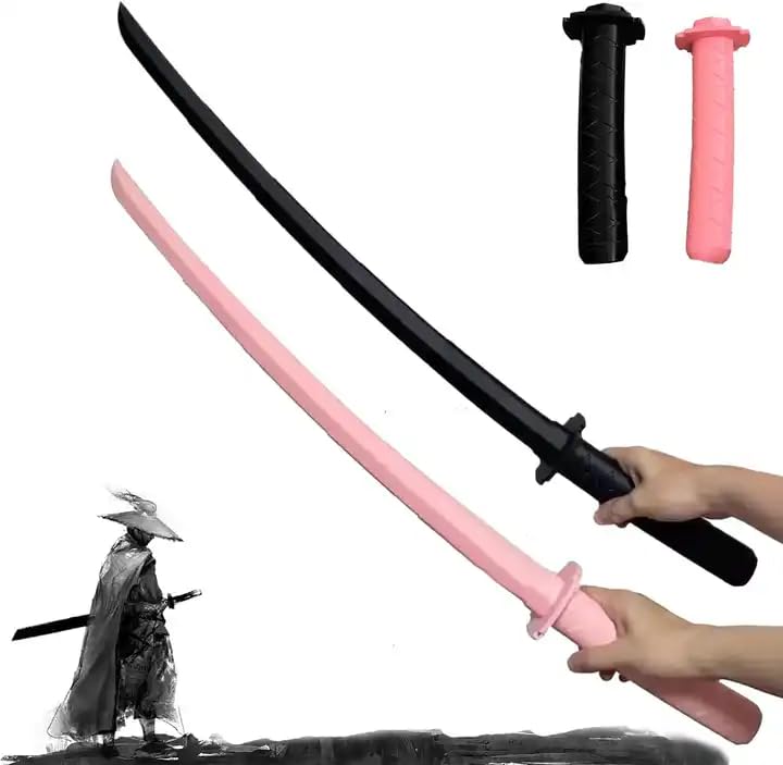AGAS Katana Samurai Sword Toys for Kids 8+ (Black & Pink) - Image 1