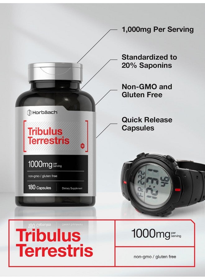 Horbäach Horbaach Tribulus Terrestris for Men | 1000mg | 180 Capsules | Extract Supplement | Non-GMO and Gluten Free - Image 3