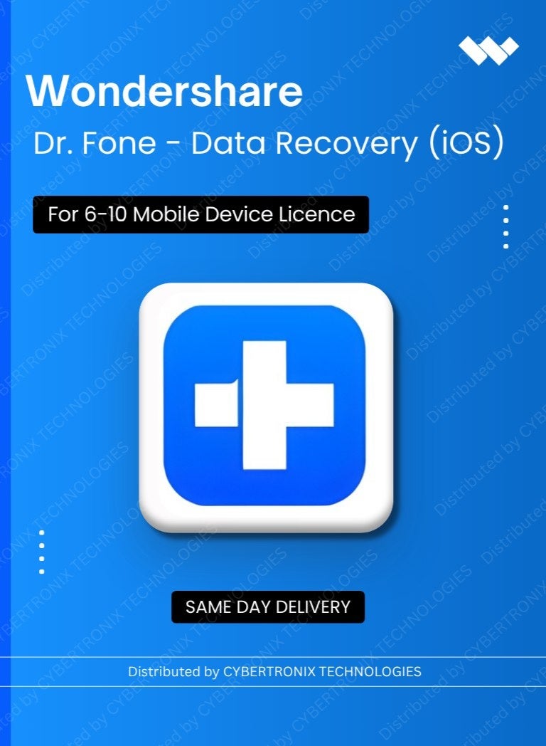 واندرشير د.فون - استعادة البيانات (iOS) | 6-10 جهاز محمول | ترخيص رقمي | توصيل في نفس اليوم