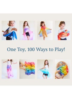 Sarah's Silks Enchanted Playsilk, 100% Silk Scarves For Kids And Toddlers, Sensory Toys ; Bright Square Scarves, Montessori Waldorf Toys For Imaginative And Pretend Play Blossom  - Image 3