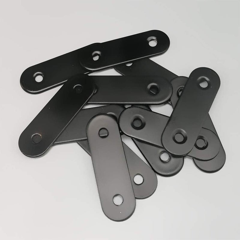 Alamic Straight Brace Stainless Steel Black Flat Corner Brackets 16 x 50 mm With Screws - 12 Pack - Image 3