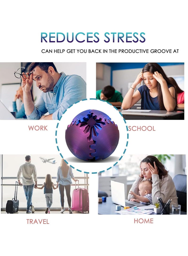 عام والعتاد الكرة التململ ، والعتاد الكرة - Steampunk الغزل معجزة التململ والعتاد الكرة ، 3D مطبوعة والعتاد الكرة والعتاد الكرة لغز مكعب التململ لعبة ، لعبة لولبية لولبية ، والتوتر والقلق لعبة الإغاثة (أخضر أزرق) - Image 4