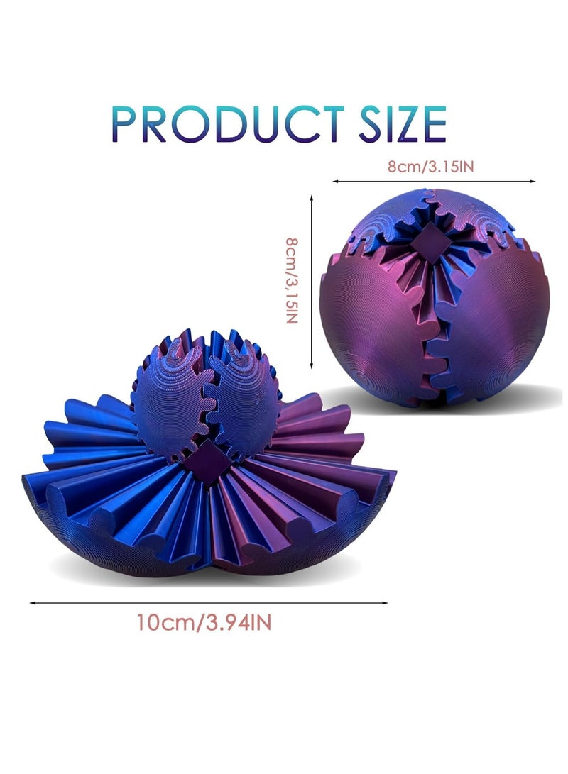 عام والعتاد الكرة التململ ، والعتاد الكرة - Steampunk الغزل معجزة التململ والعتاد الكرة ، 3D مطبوعة والعتاد الكرة والعتاد الكرة لغز مكعب التململ لعبة ، لعبة لولبية لولبية ، والتوتر والقلق لعبة الإغاثة (أخضر أزرق) - Image 5