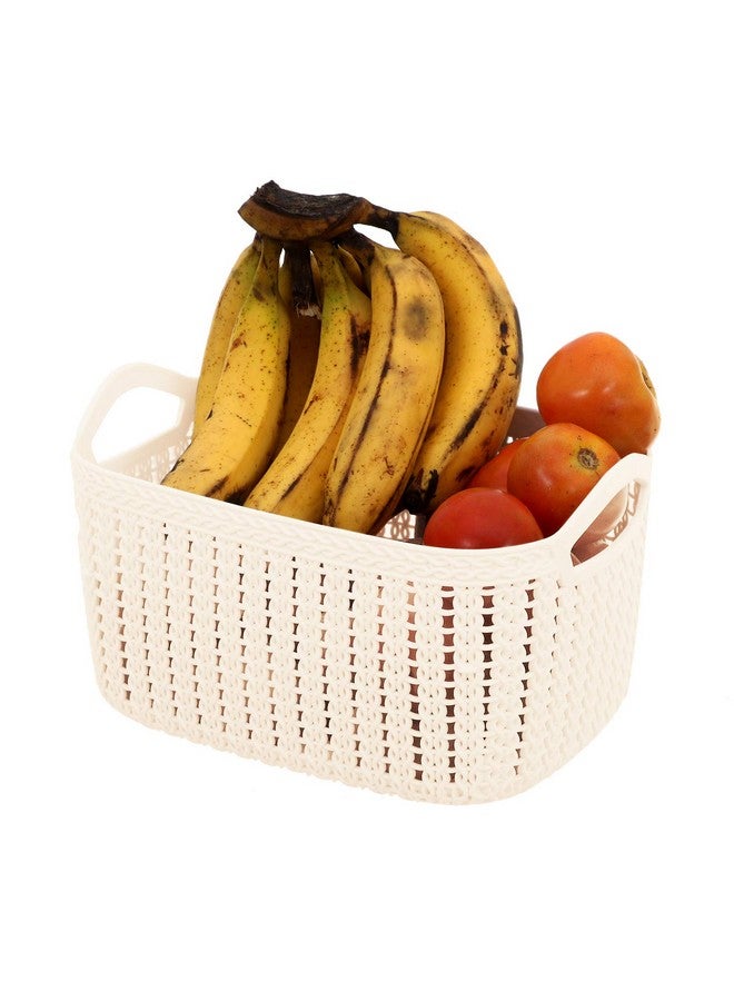 Kuber Industries Unbreakable Plastic Multipurpose Medium Size Flexible Storage Baskets|Fruit Vegetable Bathroom Stationary Home Basket with Handles - Image 5