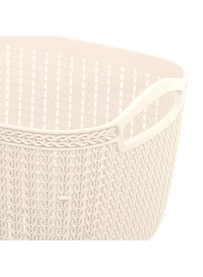 Kuber Industries Unbreakable Plastic Multipurpose Medium Size Flexible Storage Baskets|Fruit Vegetable Bathroom Stationary Home Basket with Handles - Image 3