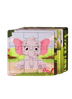 Fiddlys Fiddlys Wood Jigsaw Puzzles for Kids & Children - 9 Pieces (Pack of 12 - Animals+Dinos+Sea) Age 3+  - Image 5