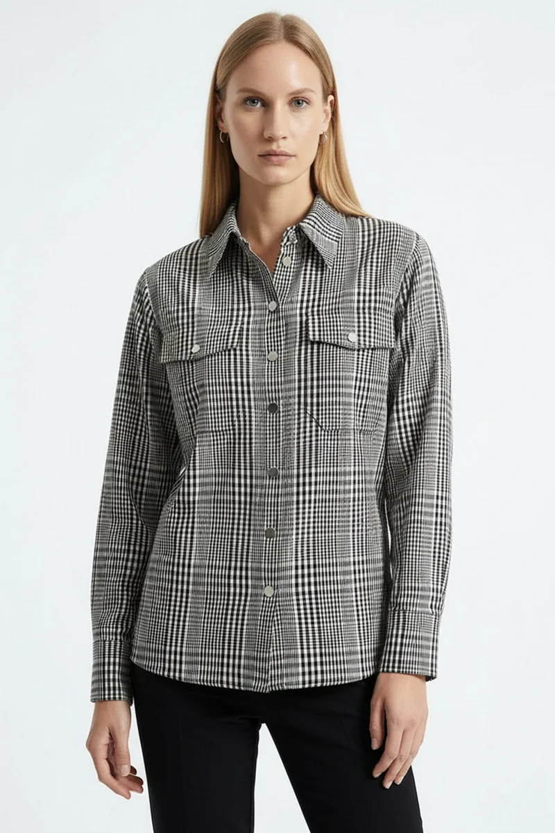 Exquise Plaid Pattern Long-Sleeved Regular Shirt